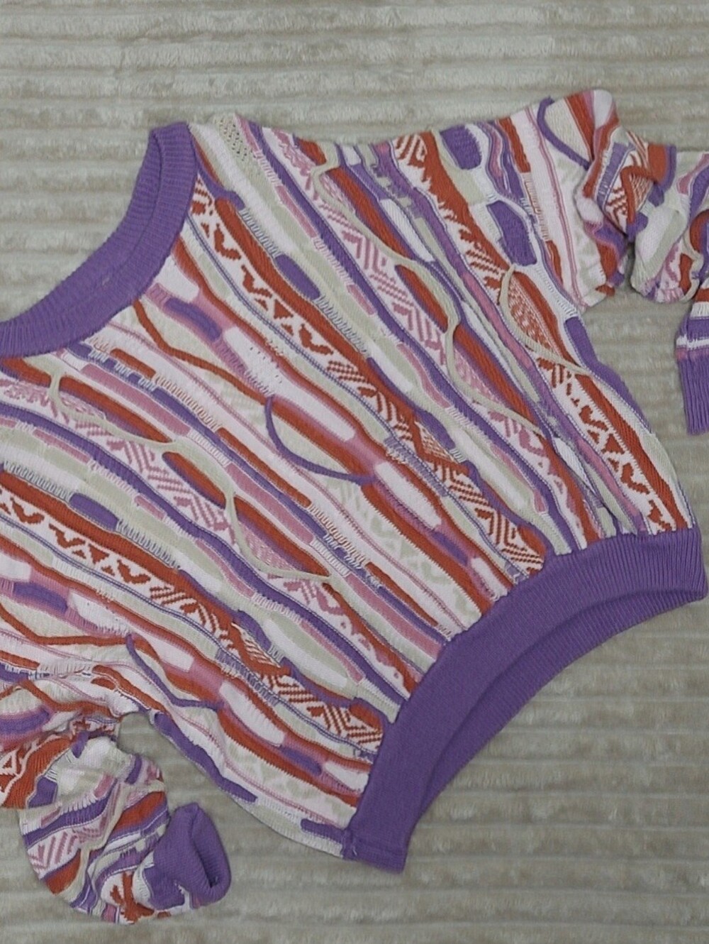 Forever 21 Purple, Red, Pink Striped Knit Top